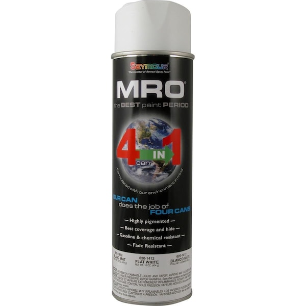 Seymour Of Sycamore 20 oz Industrial Mro High Solids Spray Paint, Flat White, 6PK SE488770 - main